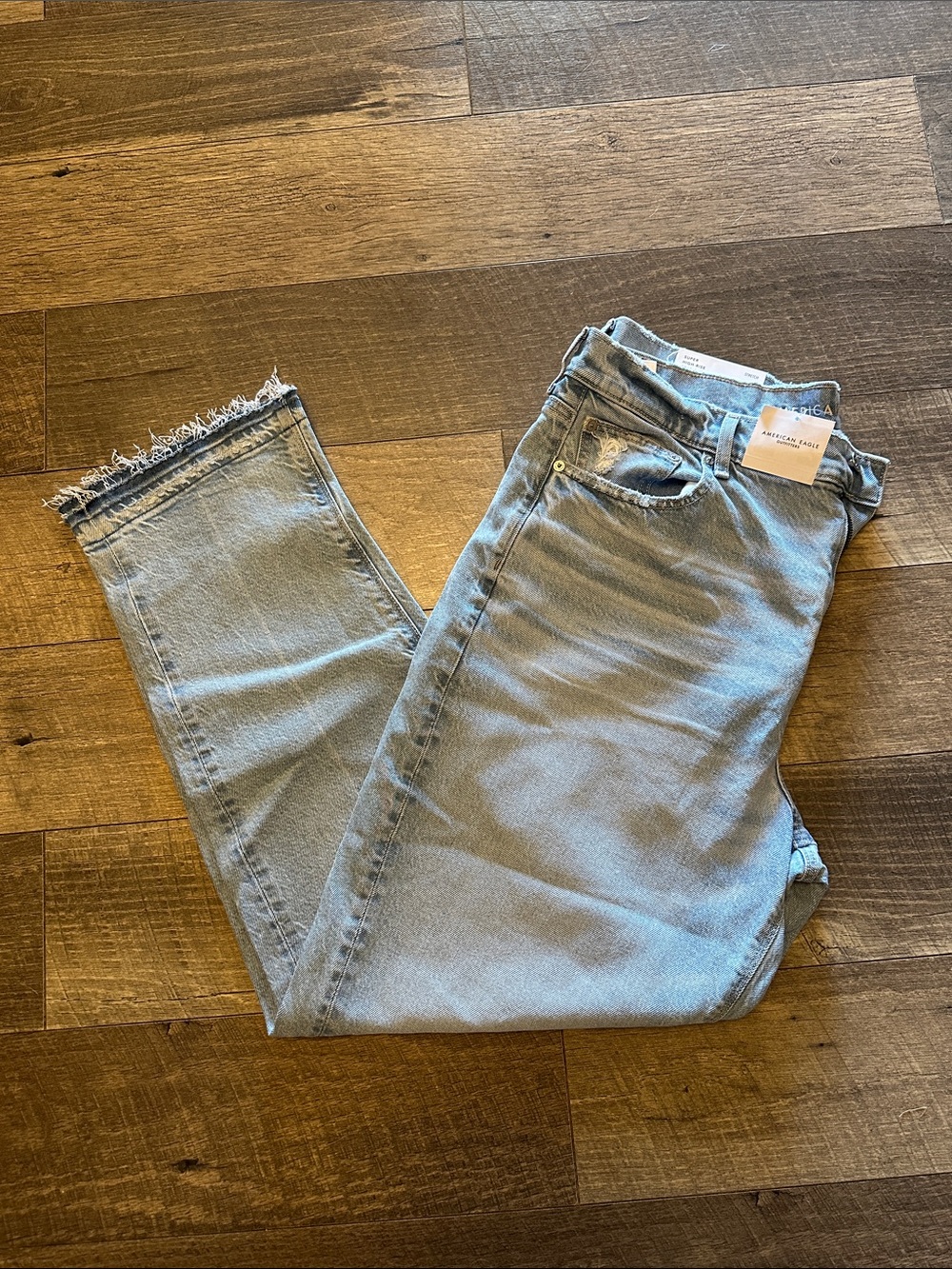 American Eagle Outfitters Light Blue Super High-Rise Jeans